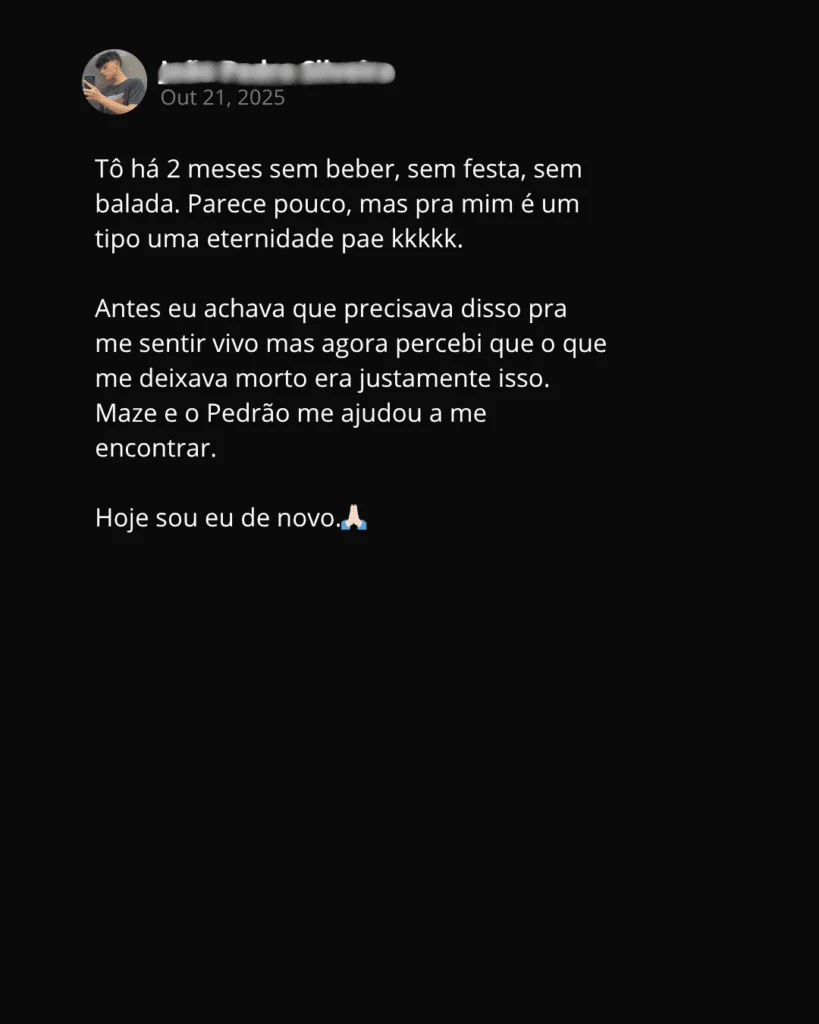 Depoimento de membro da MAZE