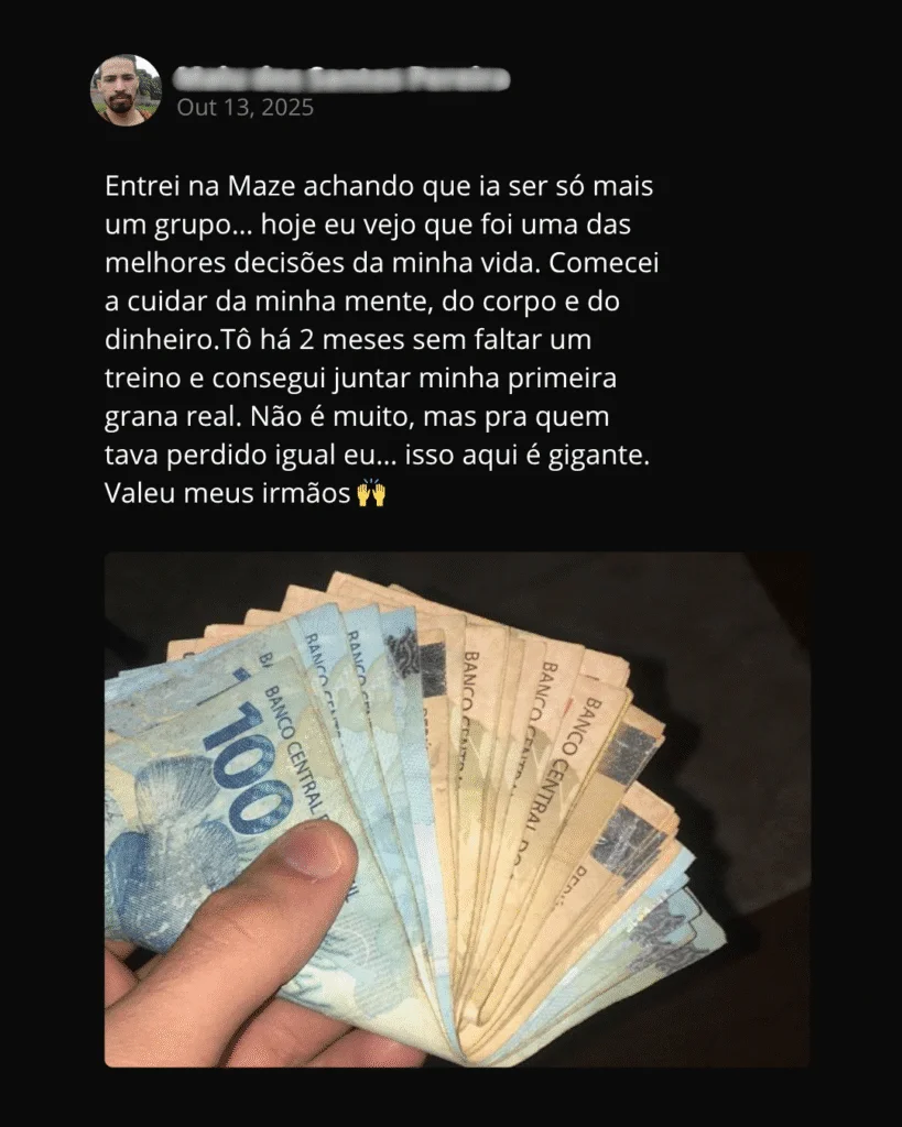 Depoimento de membro da MAZE