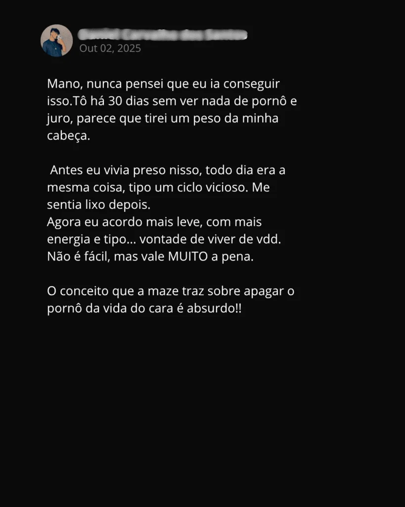 Depoimento de membro da MAZE