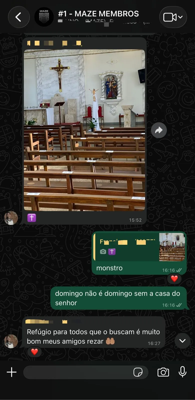 Conversa dos membros da MAZE